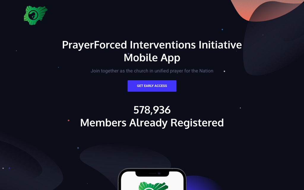 Screenshot of prayerforced.com